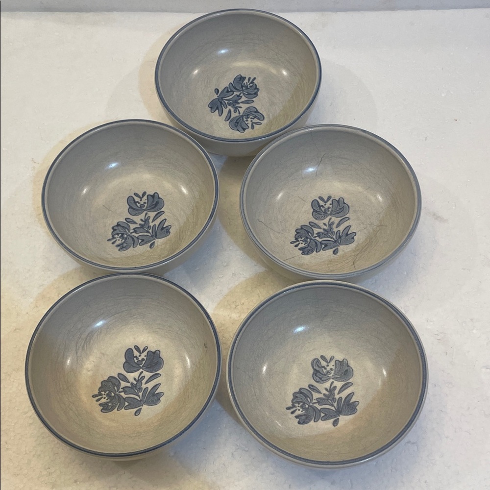 Vintage Pfaltzgraff Yorktowne bundle Berry Bowl Blue Stoneware USA Set